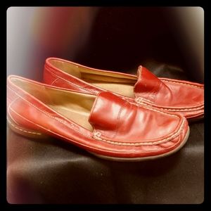 Red loafers